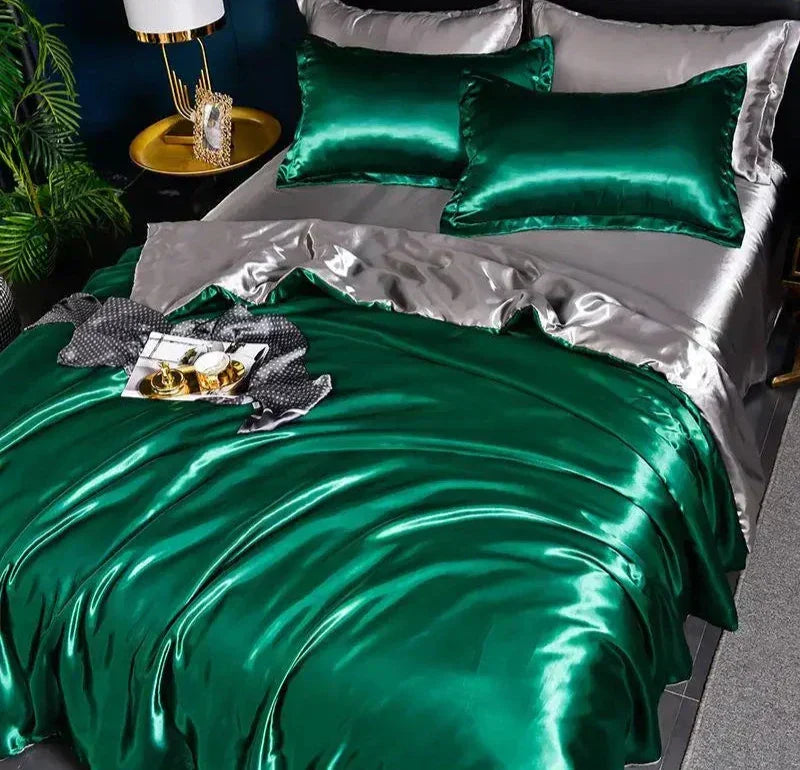 Eleganter Satin-Bettbezug, luxuriöse Bettwäsche