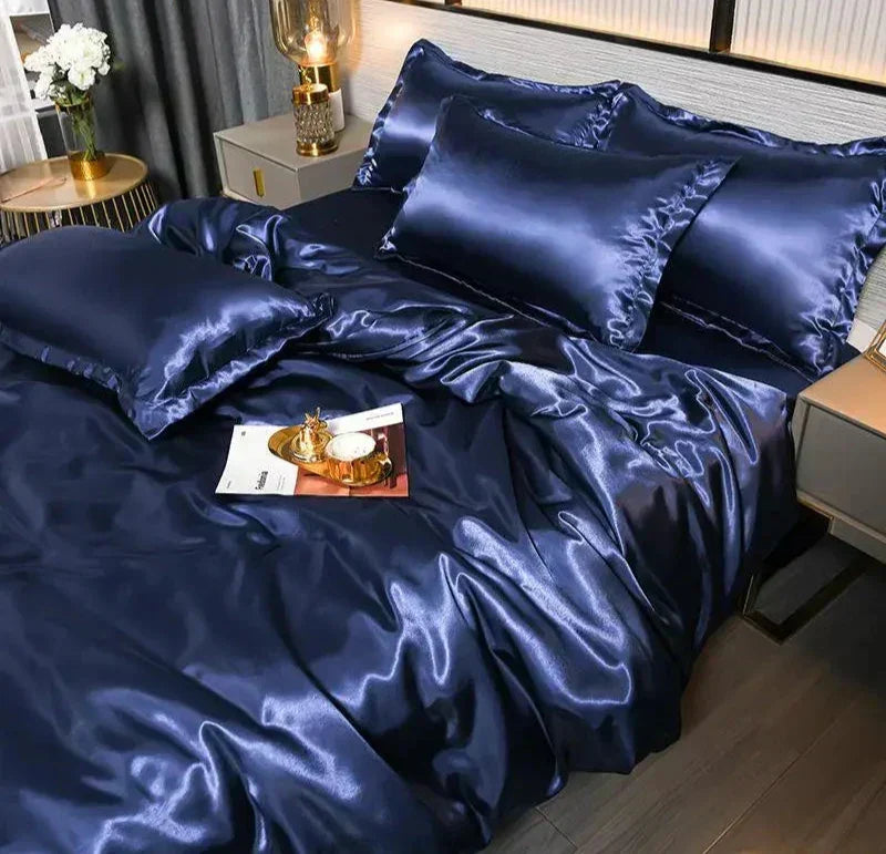 Eleganter Satin-Bettbezug, luxuriöse Bettwäsche