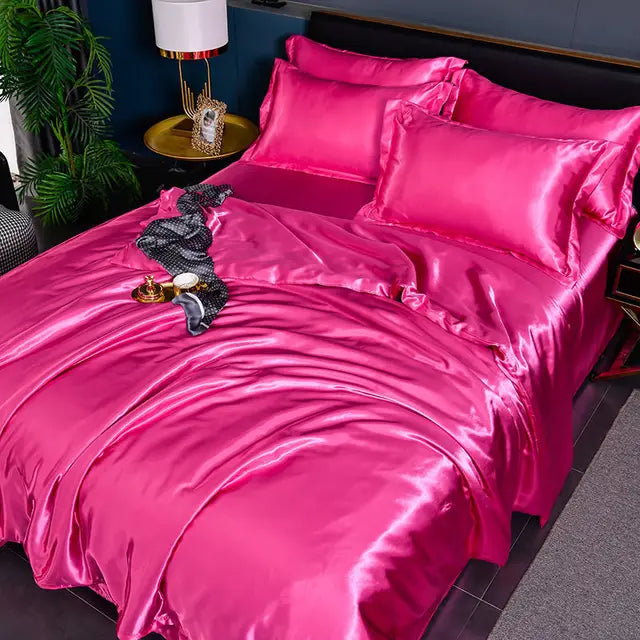 Eleganter Satin-Bettbezug, luxuriöse Bettwäsche