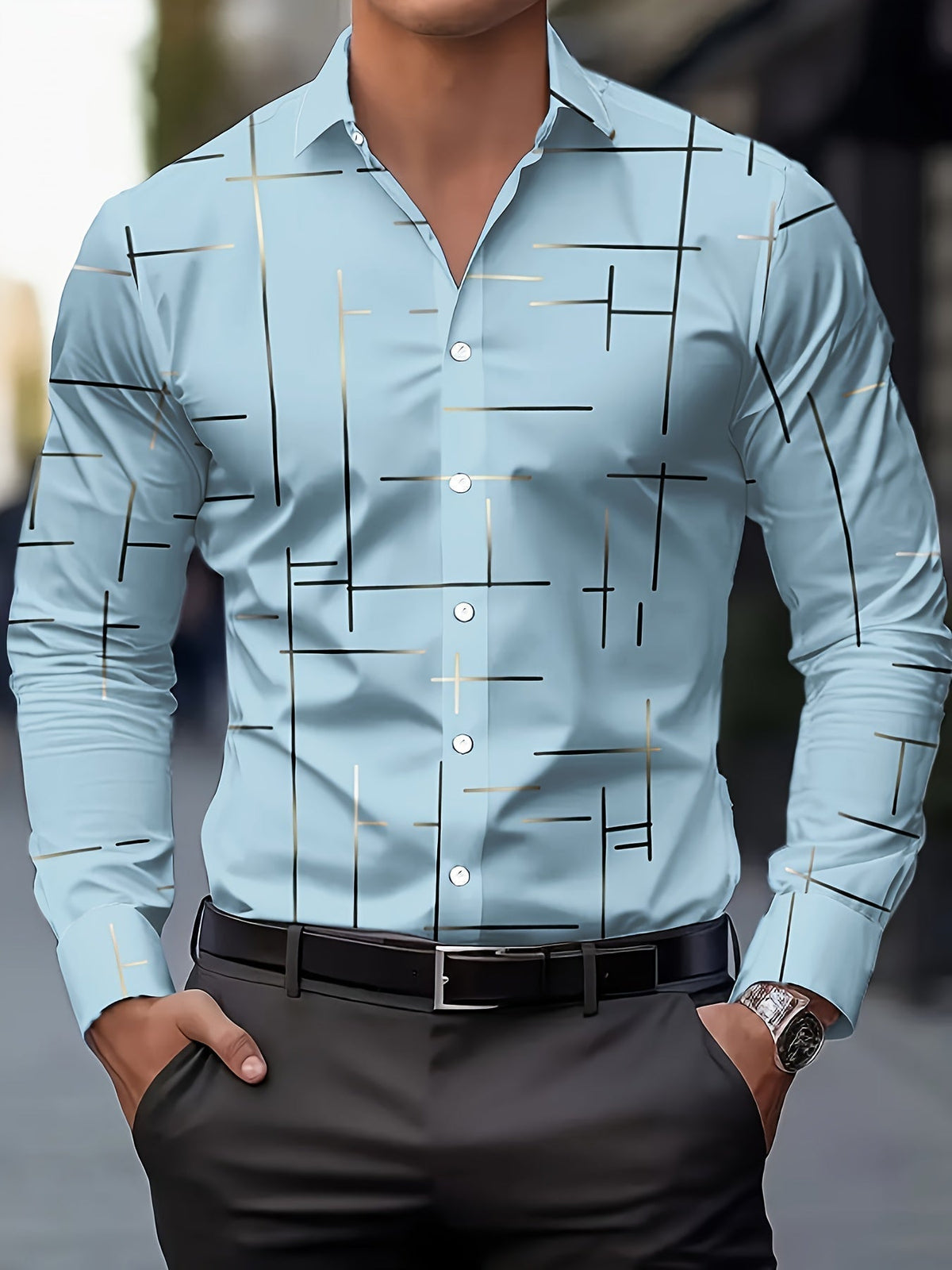 Elegantes Hemd mit Linienmuster