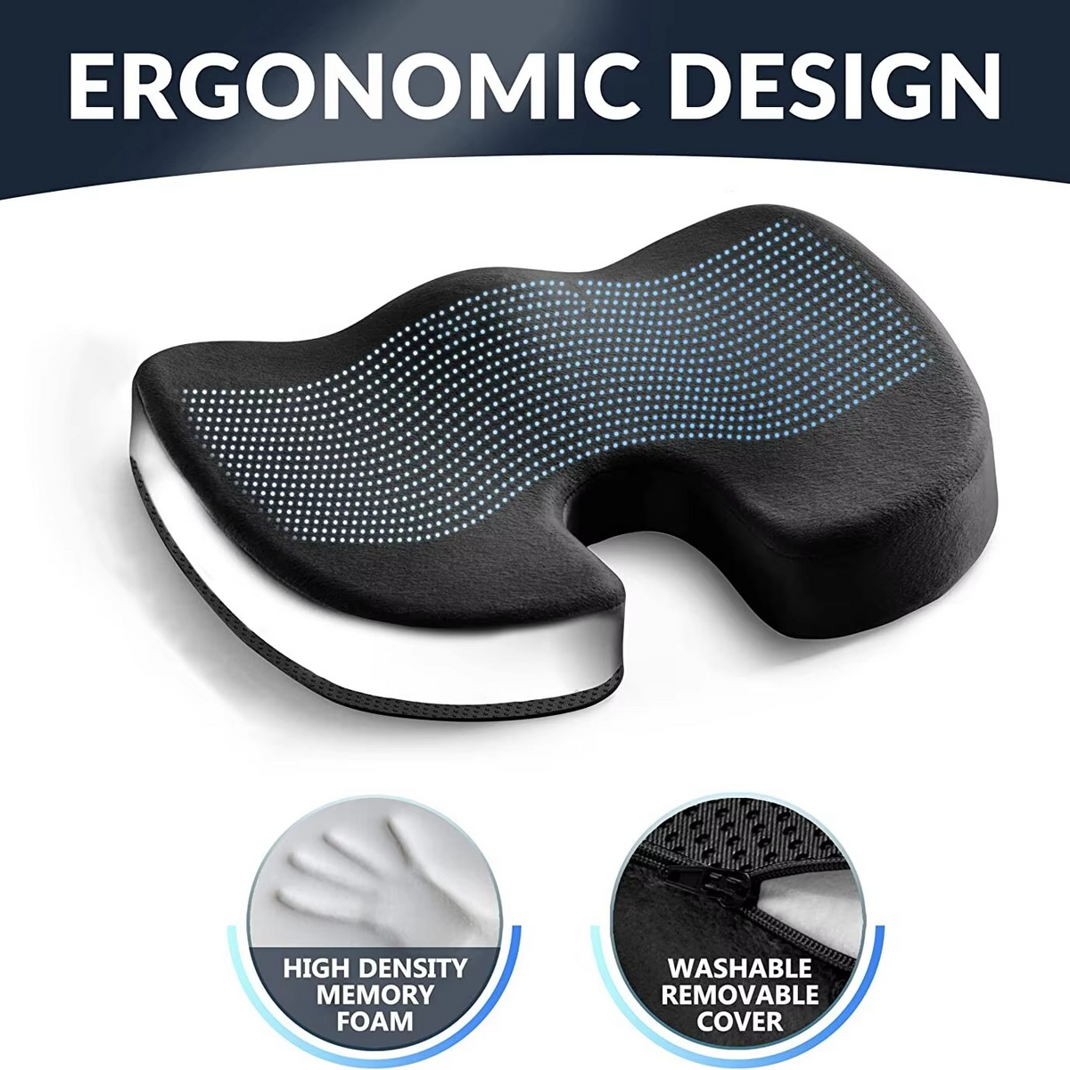 Ergonomisches Unisex-Sitzkissen aus Gel-Memory-Schaum zur Schmerzlinderung