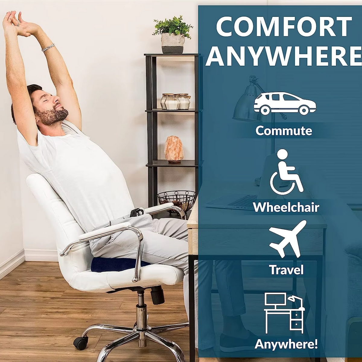 Ergonomisches Unisex-Sitzkissen aus Gel-Memory-Schaum zur Schmerzlinderung