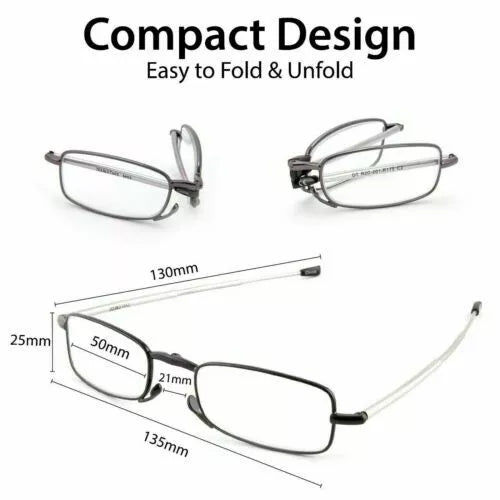 Faltbare Unisex-Lesebrille mit Etui – kompaktes Design