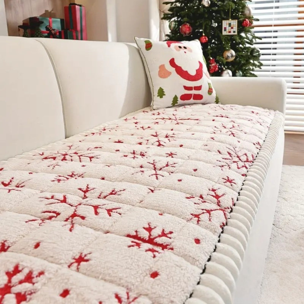 Festlicher winterlicher Sofaüberwurf