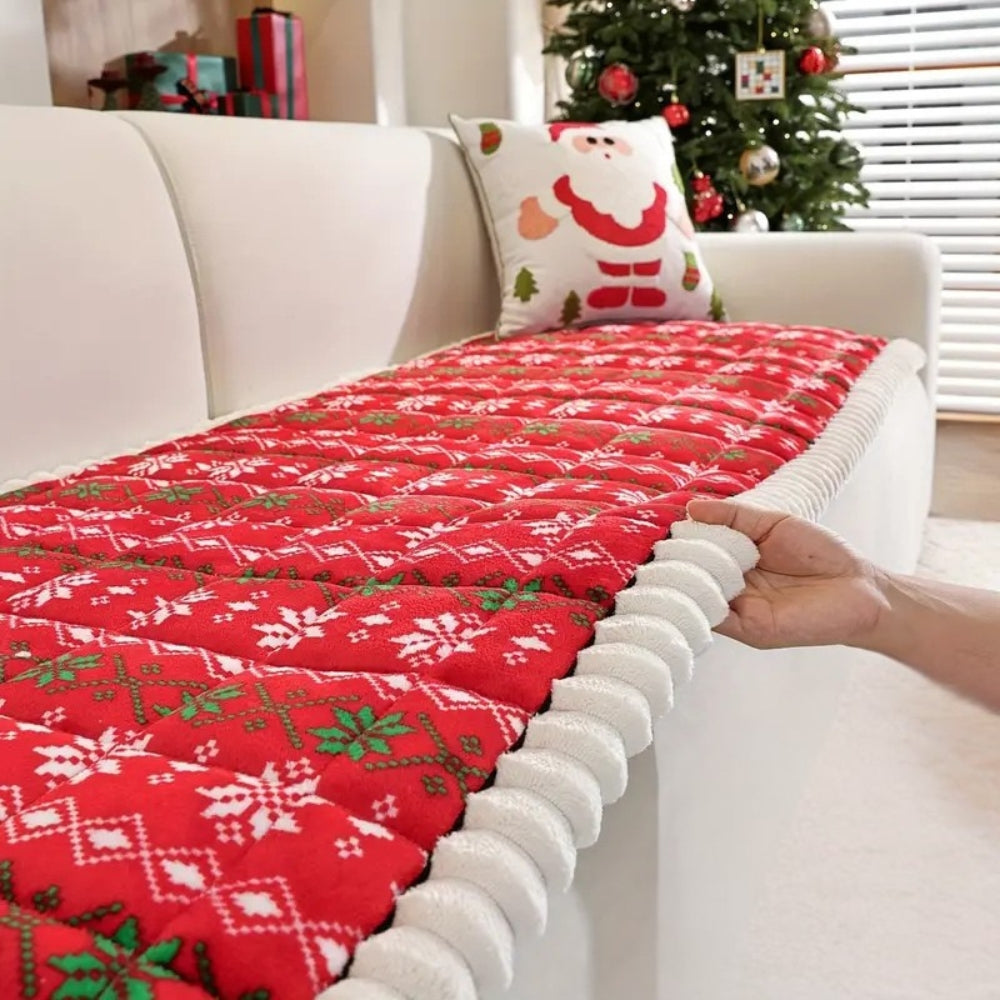 Festlicher winterlicher Sofaüberwurf