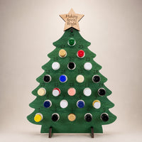 Flaschen-Adventskalender aus Holz 2026 – Weihnachtsbaum mit 24 Flaschenfächern