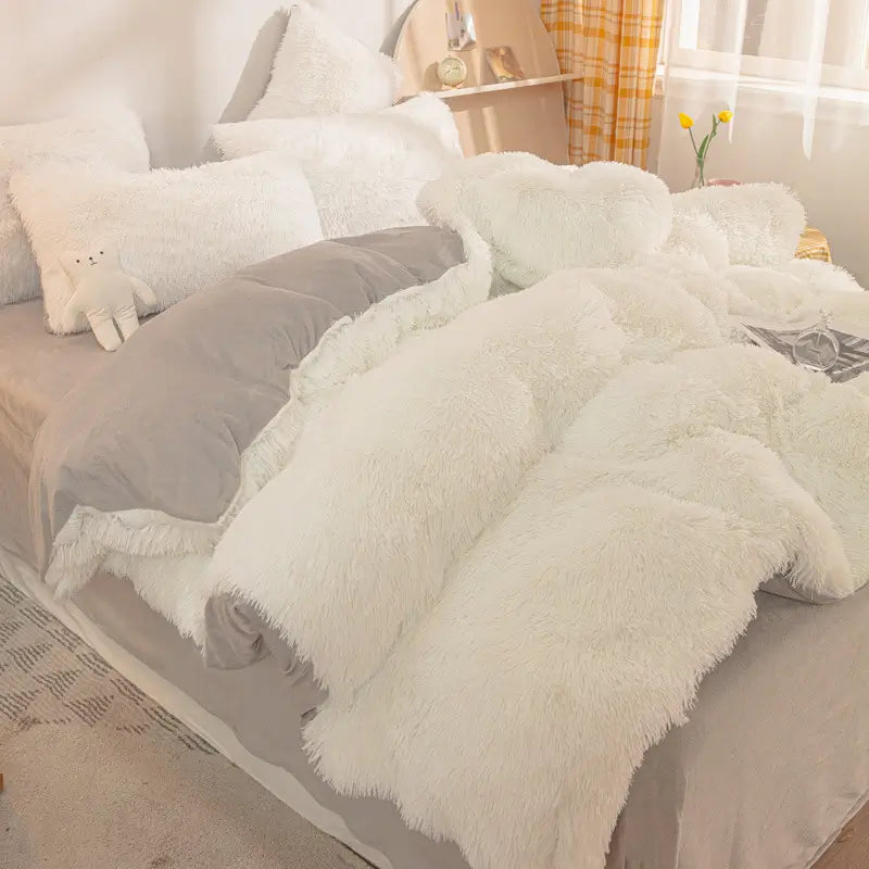 Flauschiges Teddy-Fleece-Bettwäscheset – warm & extra weich