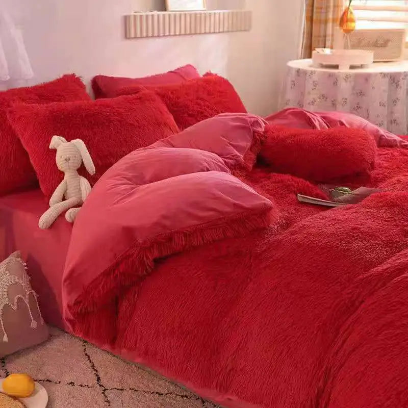 Flauschiges Teddy-Fleece-Bettwäscheset – warm & extra weich