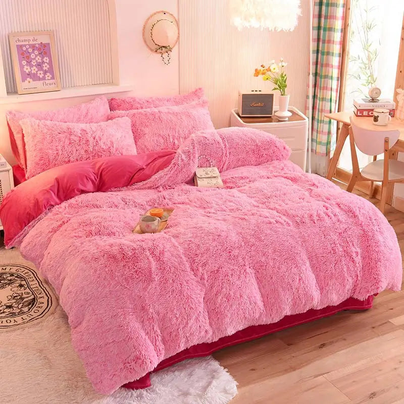 Flauschiges Teddy-Fleece-Bettwäscheset – warm & extra weich