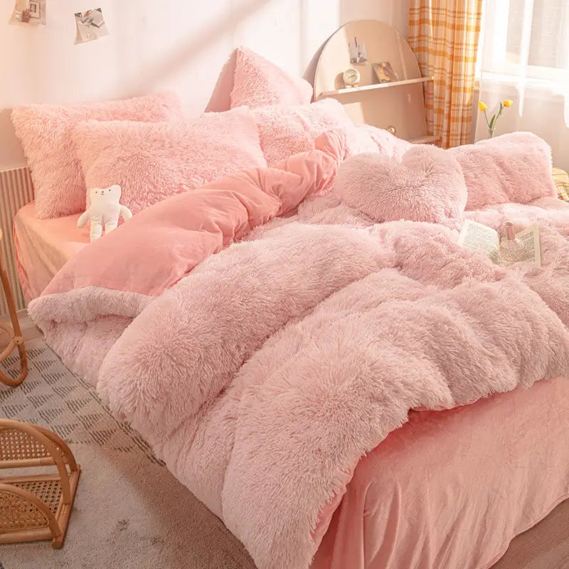 Flauschiges Teddy-Fleece-Bettwäscheset – warm & extra weich