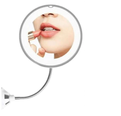 Flexibler LED-Kosmetikspiegel mit 10-facher Vergrößerung