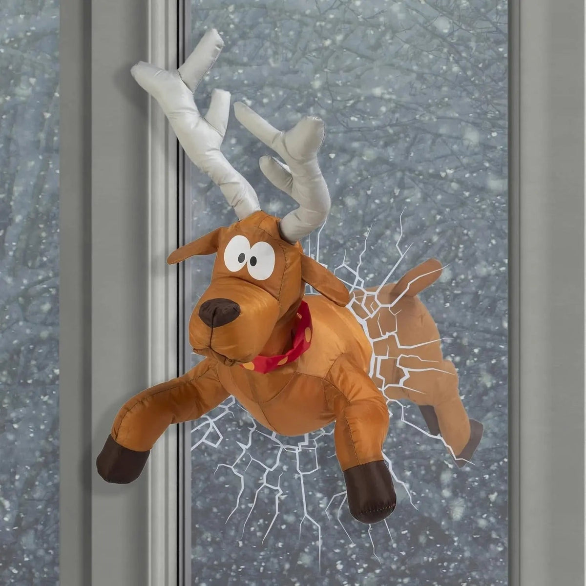 Geräuschaktivierte, bewegliche Weihnachtsmann-Figur fürs Fenster