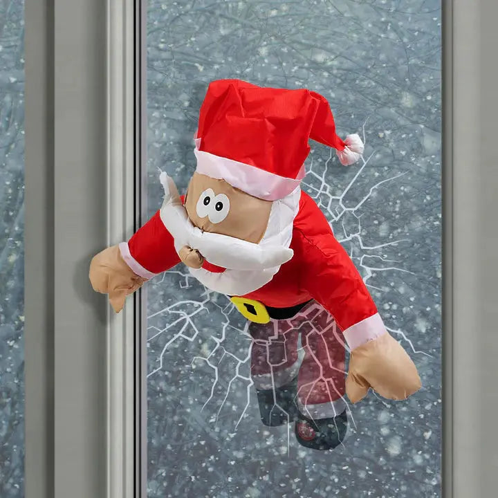 Geräuschaktivierte, bewegliche Weihnachtsmann-Figur fürs Fenster