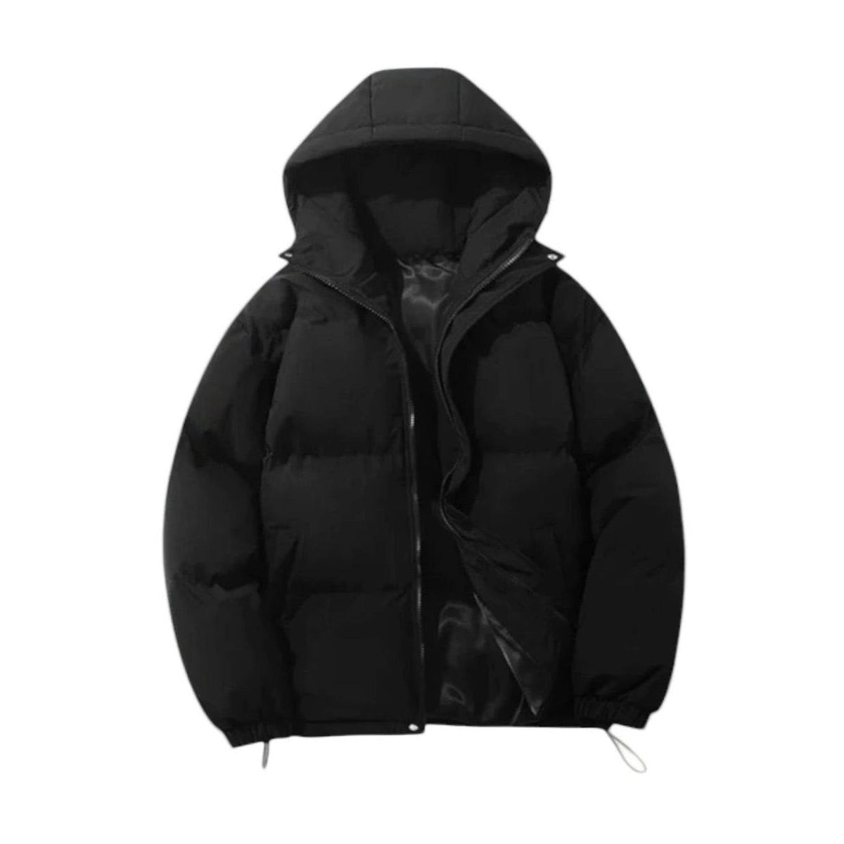 Gesteppte Herren-Pufferjacke mit Kapuze und Reißverschluss