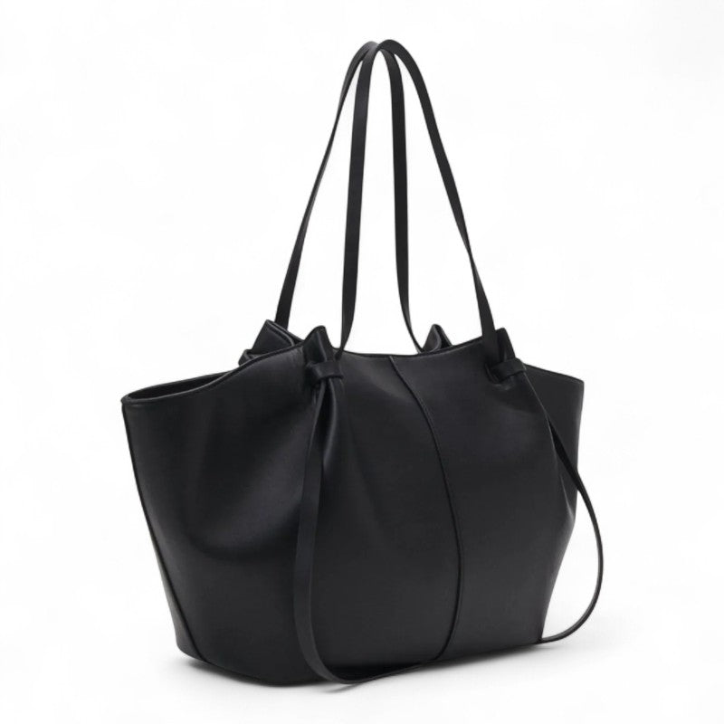 Große schwarze Handtasche aus PU-Leder Lyra