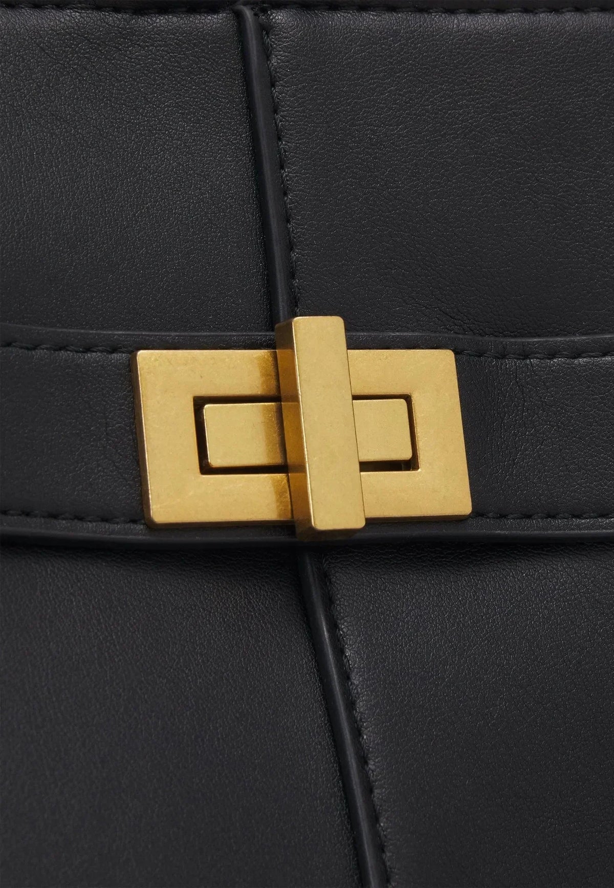 Große schwarze Handtasche aus PU-Leder Lyra