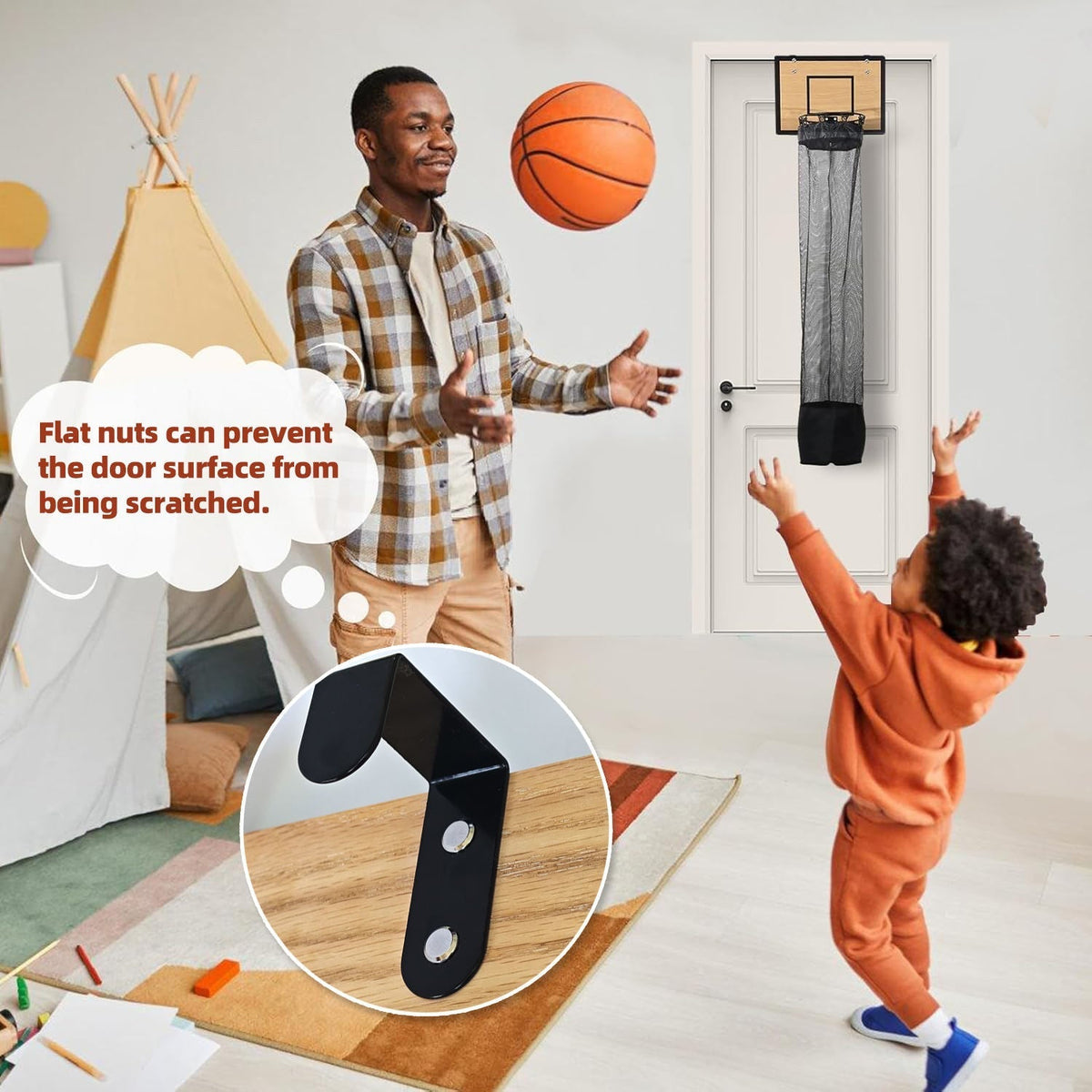 Hänge-Aufbewahrungsorganizer im Basketballkorb-Design für Wäsche und Spielzeug
