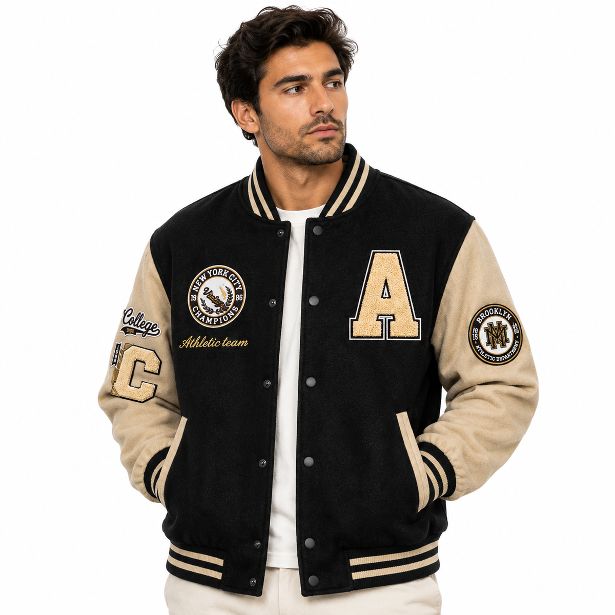 Herren-Bomberjacke mit Knopfleiste und Eingrifftaschen – Lässige langärmlige Jacke für Alltag, Pendeln und saisonale Lagen-Looks