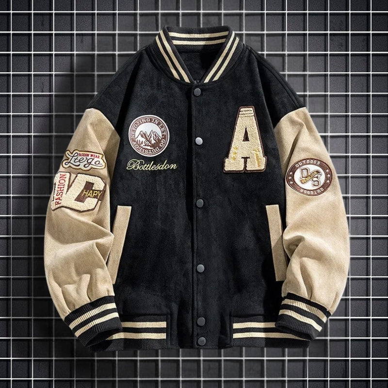 Herren-Bomberjacke mit Knopfleiste und Eingrifftaschen – Lässige langärmlige Jacke für Alltag, Pendeln und saisonale Lagen-Looks