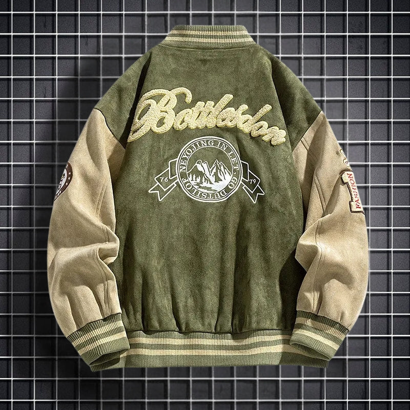 Herren-Bomberjacke mit Knopfleiste und Eingrifftaschen – Lässige langärmlige Jacke für Alltag, Pendeln und saisonale Lagen-Looks