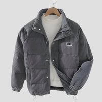 Herren-Cord-Pufferjacke