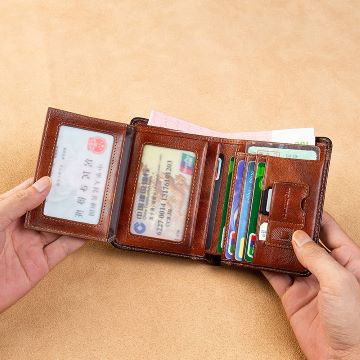 Herren-Geldbörse aus echtem Leder mit RFID-Schutz