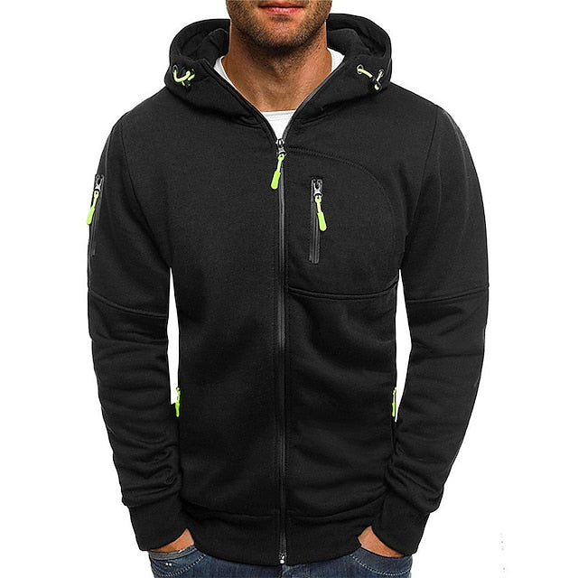 Herren-Kapuzenjacke aus Baumwolle mit Reißverschluss