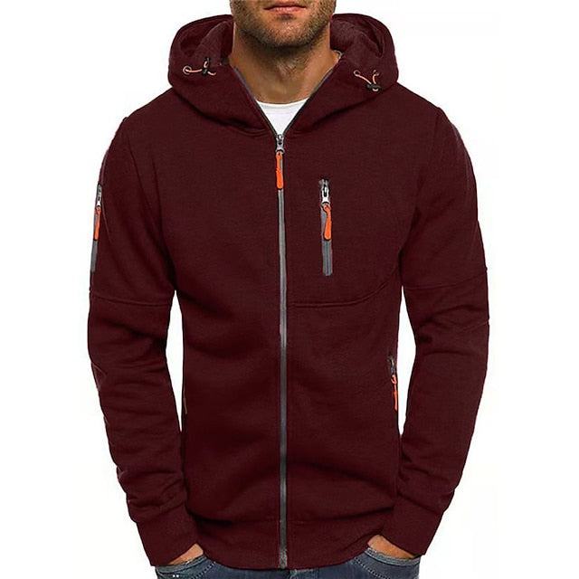 Herren-Kapuzenjacke aus Baumwolle mit Reißverschluss