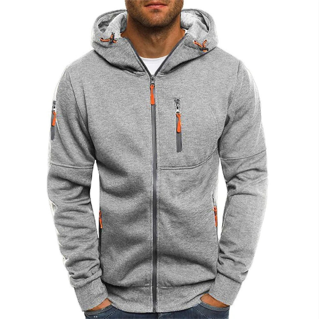 Herren-Kapuzenjacke aus Baumwolle mit Reißverschluss