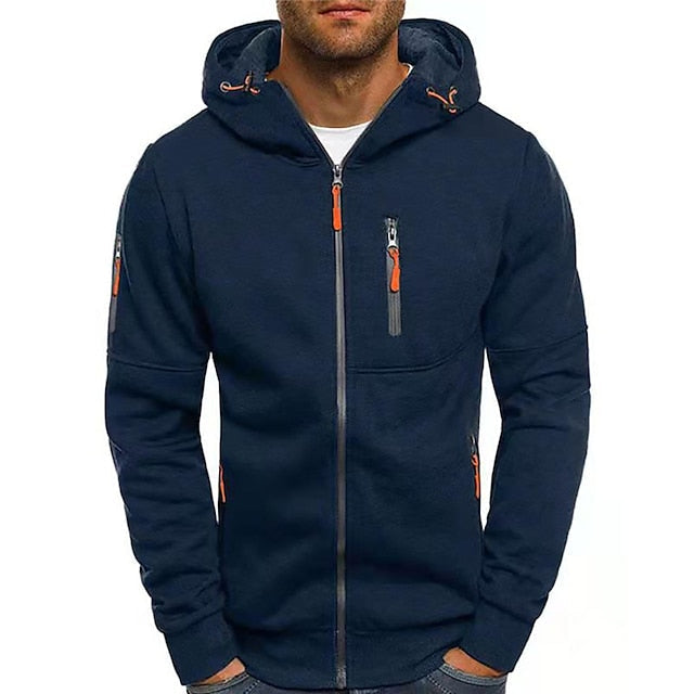 Herren-Kapuzenjacke aus Baumwolle mit Reißverschluss