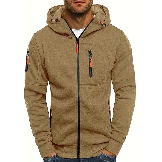 Herren-Kapuzenjacke aus Baumwolle mit Reißverschluss