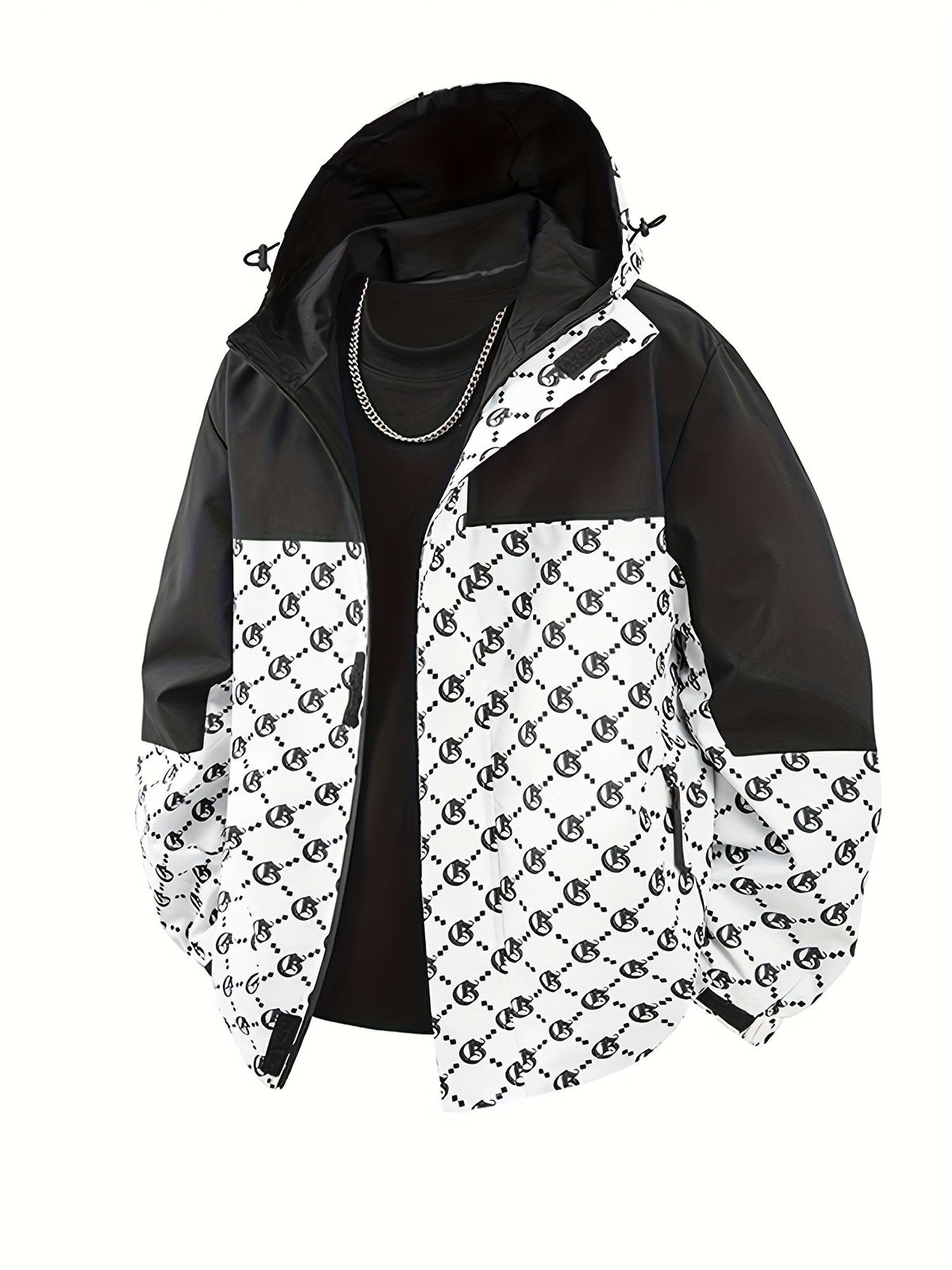 Herren-Kapuzenjacke | Reguläre Passform | Windbreaker mit Reißverschluss | Outdoor-Freizeitlook