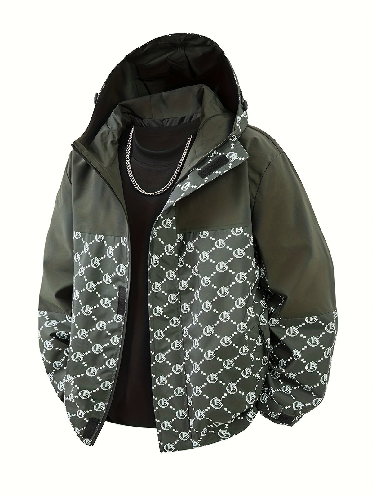 Herren-Kapuzenjacke | Reguläre Passform | Windbreaker mit Reißverschluss | Outdoor-Freizeitlook