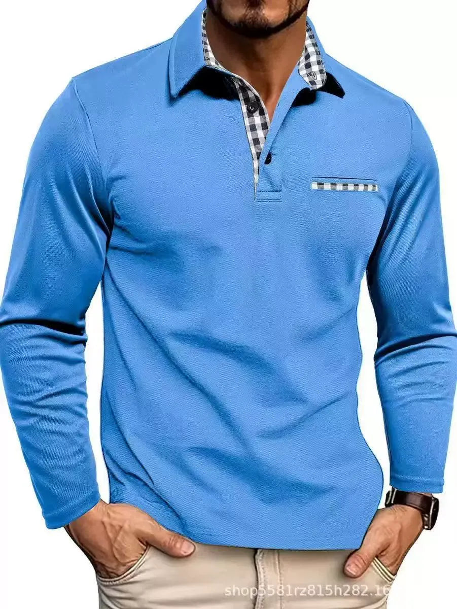 Herren-Langarm-Poloshirt