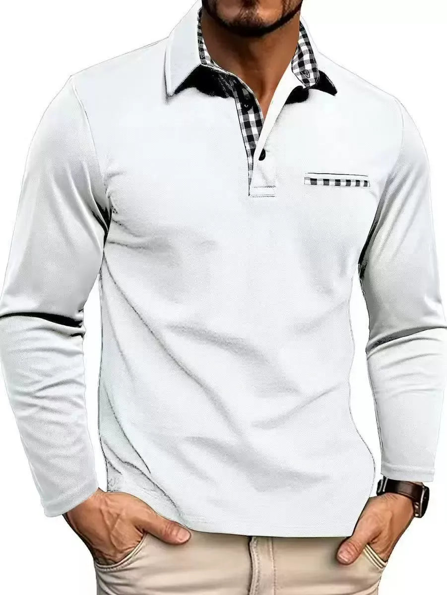 Herren-Langarm-Poloshirt