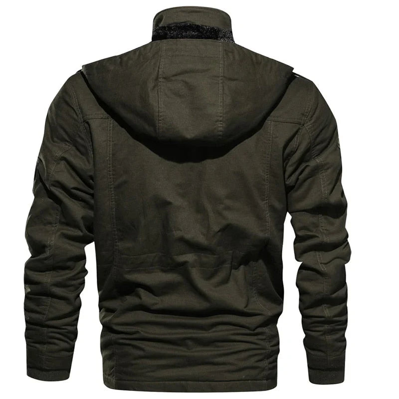Herren-Military-Cargojacke mit Kapuze