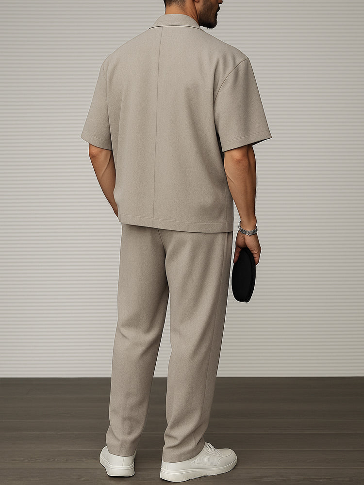 Herren-Set aus Kurzarm-Blazer und Anzughose