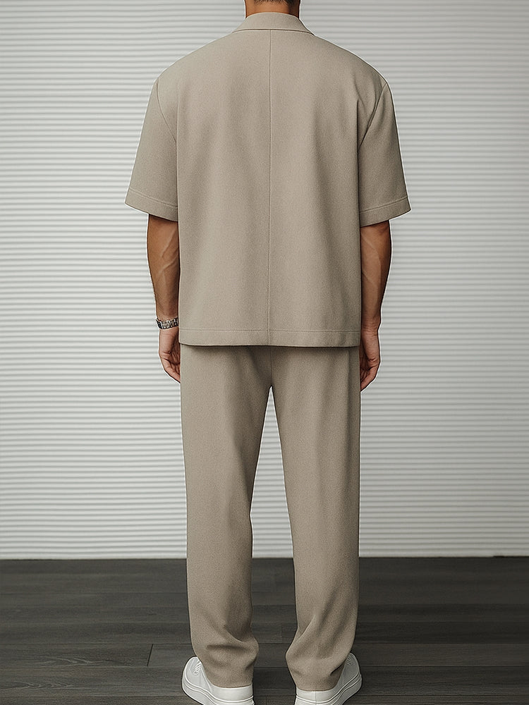 Herren-Set aus Kurzarm-Blazer und Anzughose