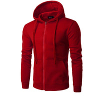 Herren-Sweatjacke im Slim-Fit mit Kapuze, Reißverschluss, weichem Fleece-Futter und Kängurutaschen