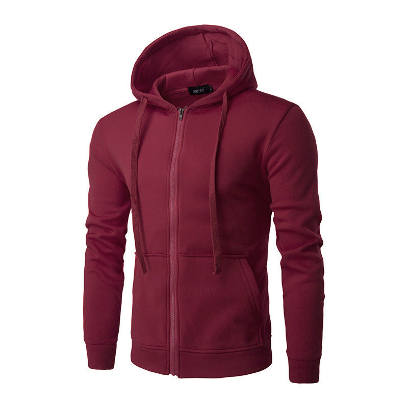 Herren-Sweatjacke im Slim-Fit mit Kapuze, Reißverschluss, weichem Fleece-Futter und Kängurutaschen