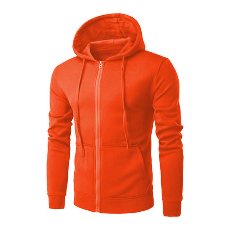 Herren-Sweatjacke im Slim-Fit mit Kapuze, Reißverschluss, weichem Fleece-Futter und Kängurutaschen
