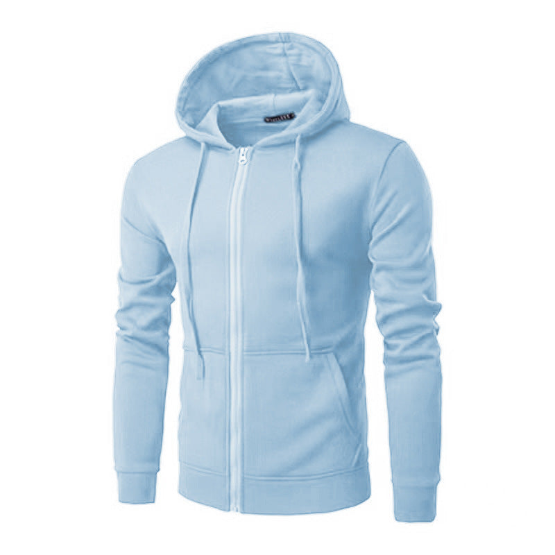Herren-Sweatjacke im Slim-Fit mit Kapuze, Reißverschluss, weichem Fleece-Futter und Kängurutaschen