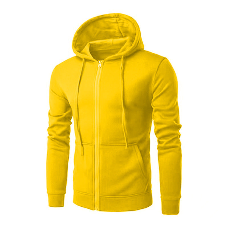 Herren-Sweatjacke im Slim-Fit mit Kapuze, Reißverschluss, weichem Fleece-Futter und Kängurutaschen