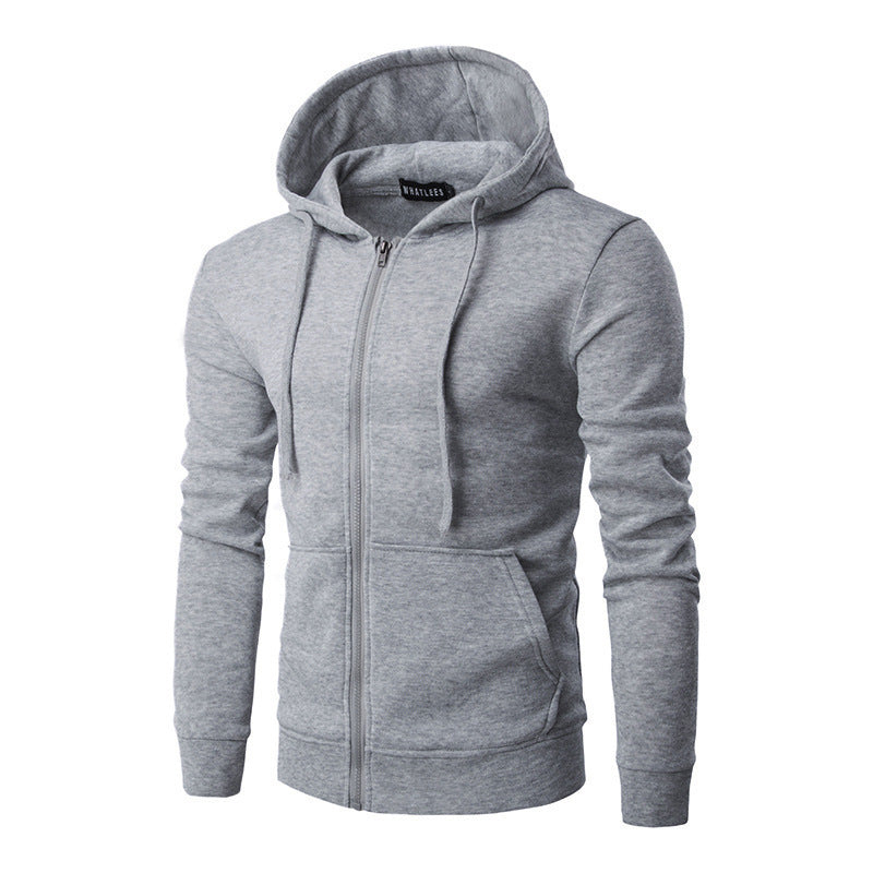 Herren-Sweatjacke im Slim-Fit mit Kapuze, Reißverschluss, weichem Fleece-Futter und Kängurutaschen