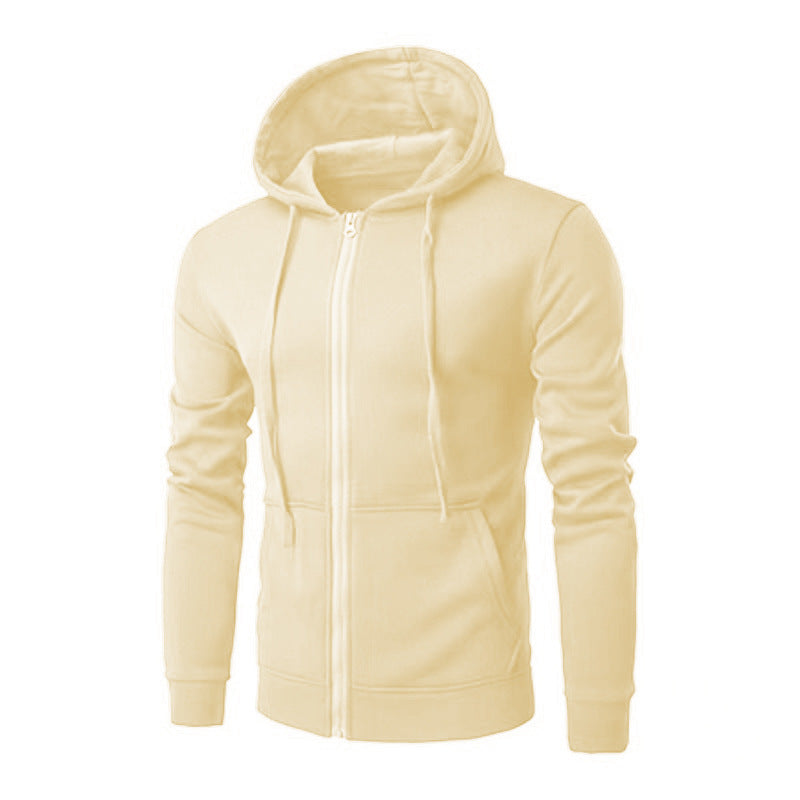 Herren-Sweatjacke im Slim-Fit mit Kapuze, Reißverschluss, weichem Fleece-Futter und Kängurutaschen