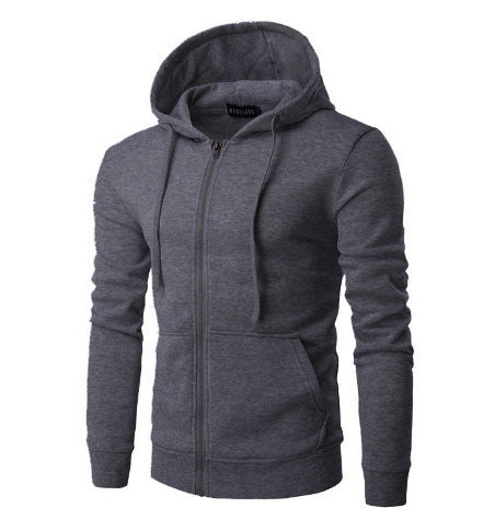 Herren-Sweatjacke im Slim-Fit mit Kapuze, Reißverschluss, weichem Fleece-Futter und Kängurutaschen
