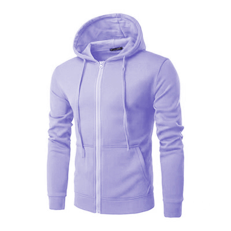 Herren-Sweatjacke im Slim-Fit mit Kapuze, Reißverschluss, weichem Fleece-Futter und Kängurutaschen