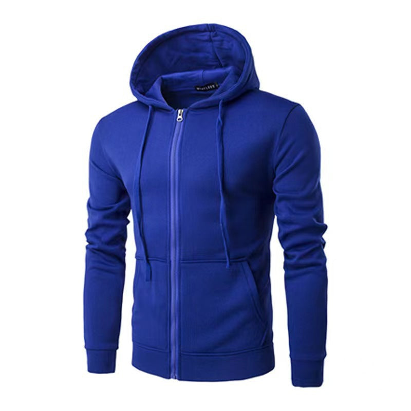 Herren-Sweatjacke im Slim-Fit mit Kapuze, Reißverschluss, weichem Fleece-Futter und Kängurutaschen