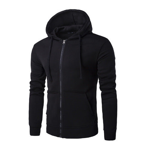 Herren-Sweatjacke im Slim-Fit mit Kapuze, Reißverschluss, weichem Fleece-Futter und Kängurutaschen