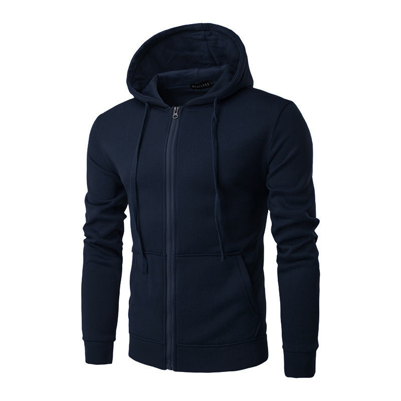 Herren-Sweatjacke im Slim-Fit mit Kapuze, Reißverschluss, weichem Fleece-Futter und Kängurutaschen